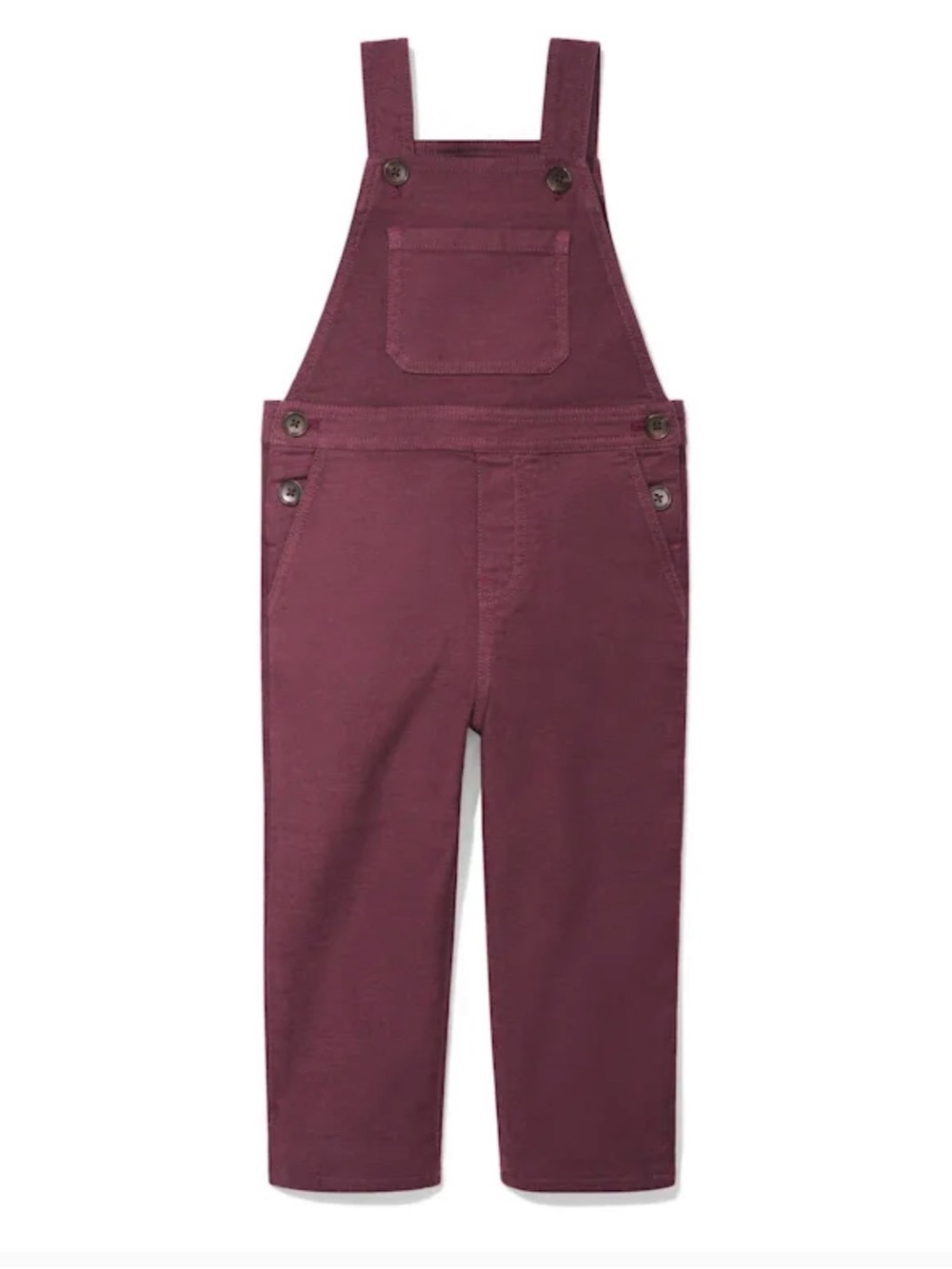Faherty kids stretch terry overalls in grape size 5
